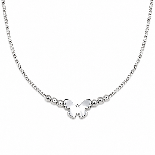 Silver Butterfly Charm Anklet