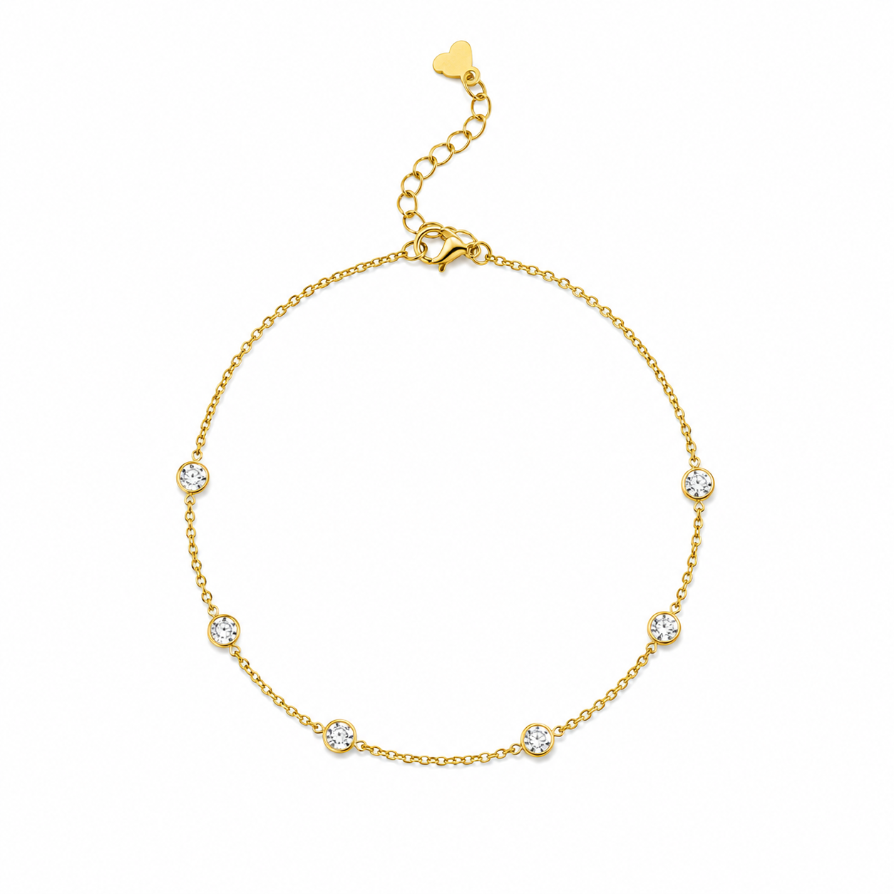 Celeste Bezel-Set Crystal Demi-Fine Anklet