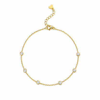 Celeste Bezel-Set Crystal Demi-Fine Anklet