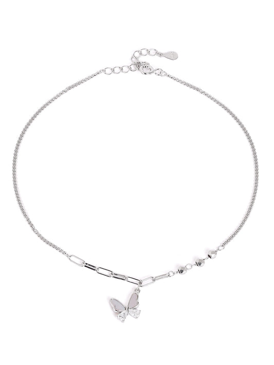 925 sterling silver anklet for women with adjustable chain, and elegant design