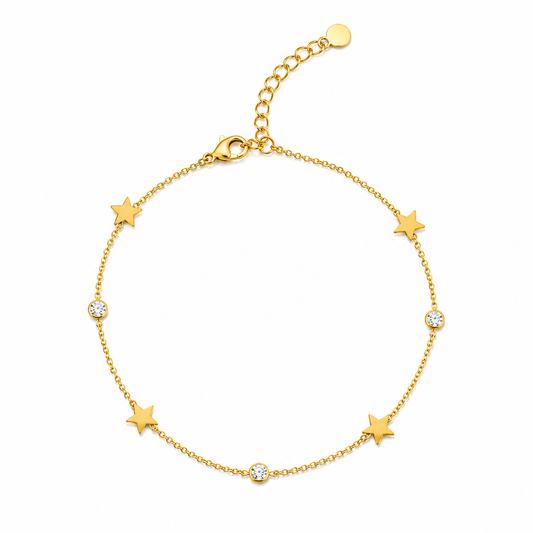 Twinkle Star Gold Anklet