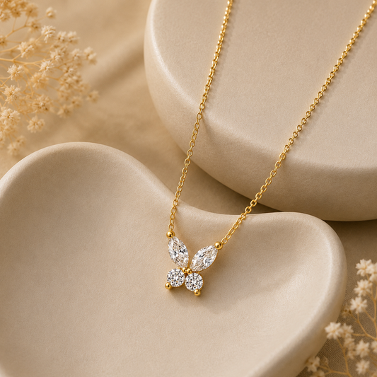 Demi Fine Butterfly CZ Pendant Necklace