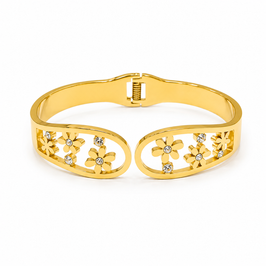 Demi Fine Floral Sparkle Cuff Bracelet