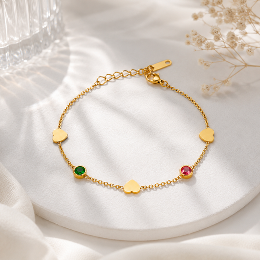 Demi Fine Heart & Crystal Bracelet