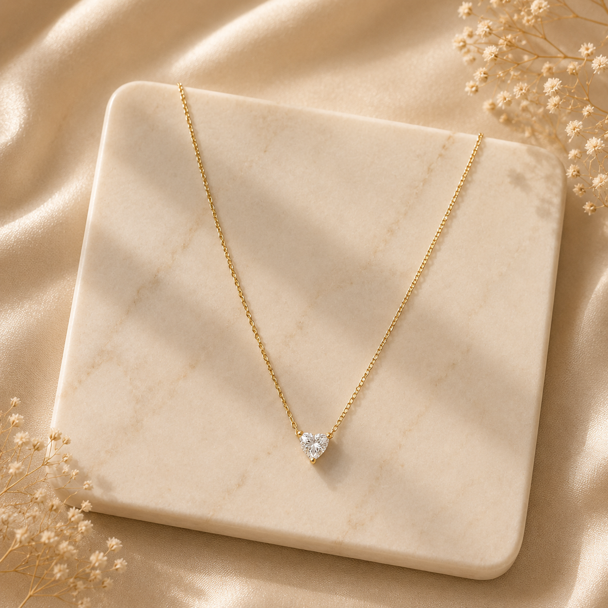 Demi Fine Heart Cut Solitaire Necklace