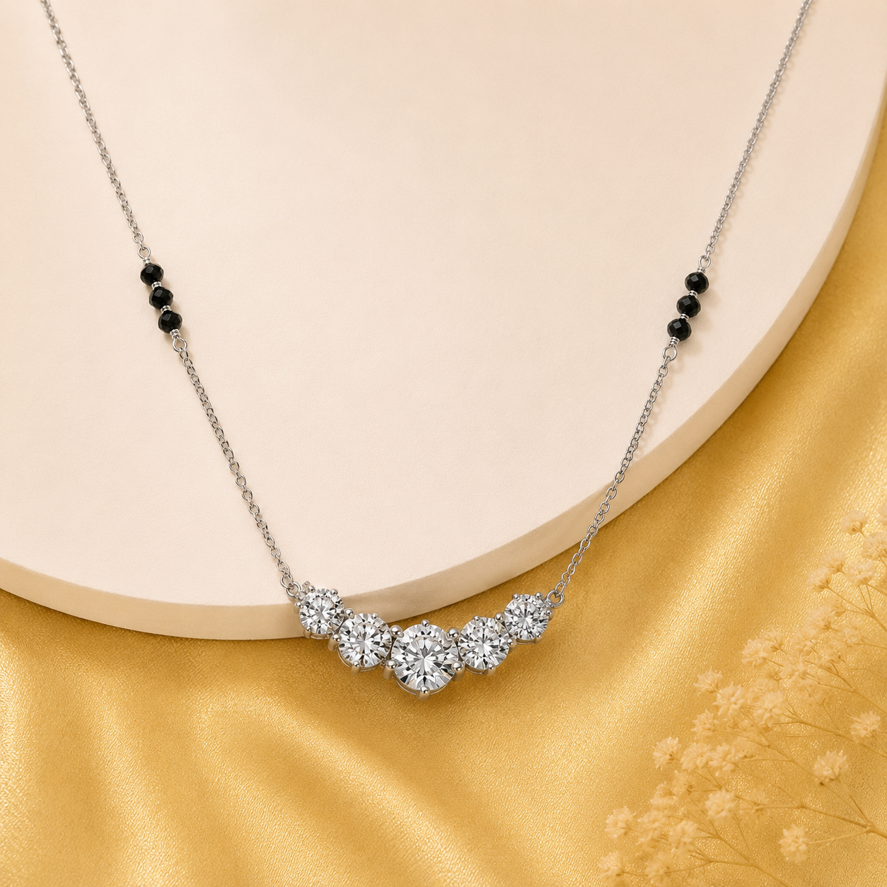 Silver Spark Curve Mangalsutra