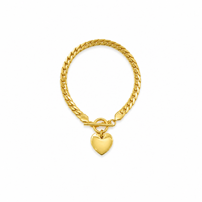 Golden Heart Toggle Bracelet