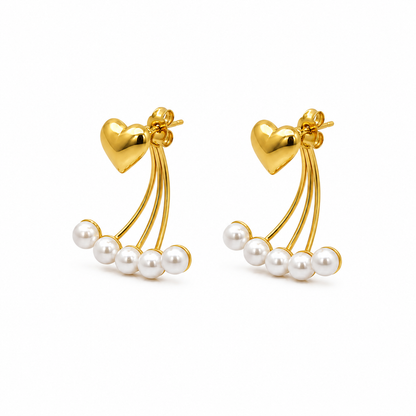 forME by MINOUS Heart Cascade Pearl Earrings