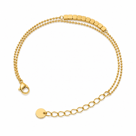 Nova Double-Layer Beaded Anklet