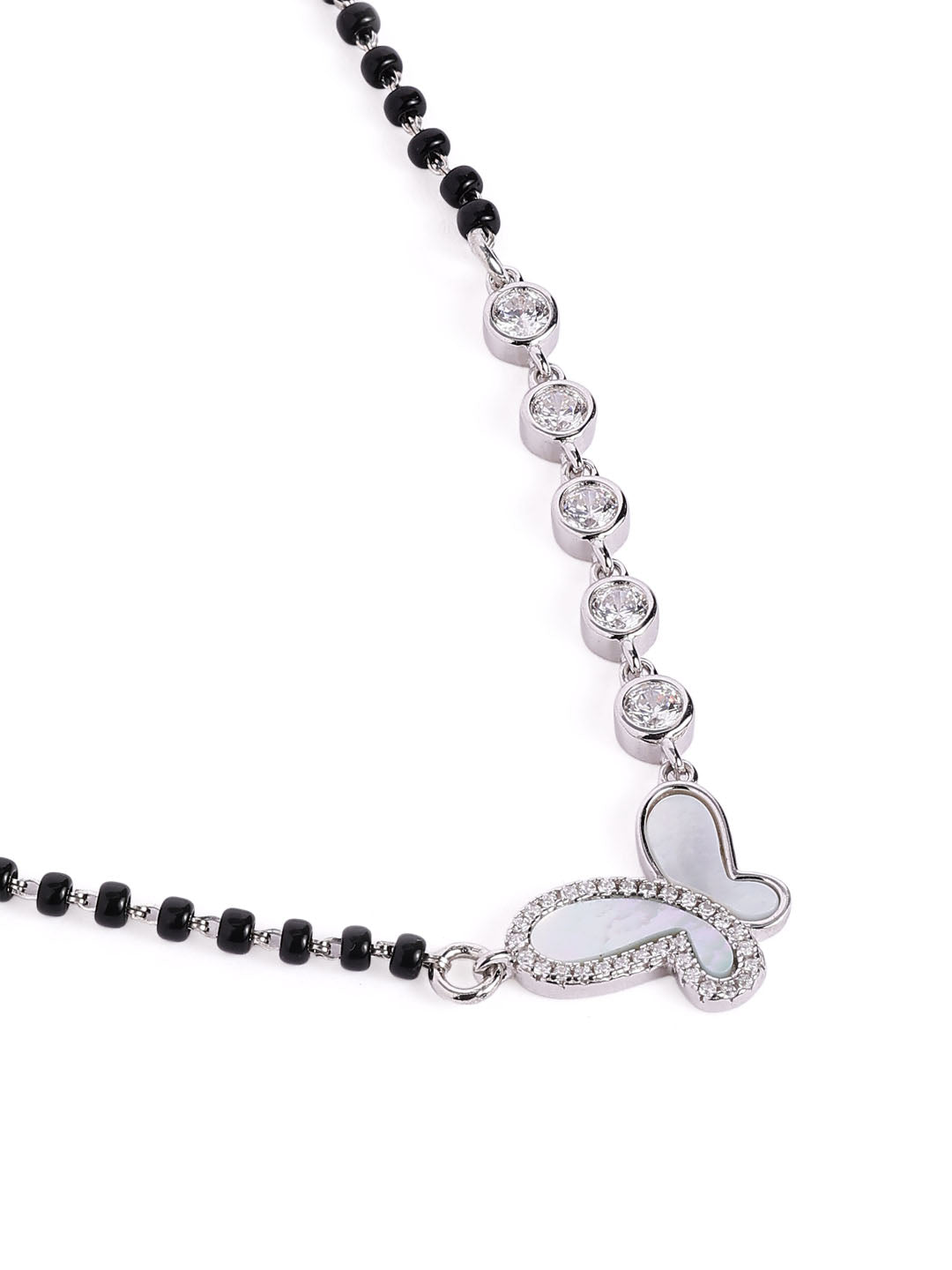 925 Silver Butterfly Pendant Mangalsutra