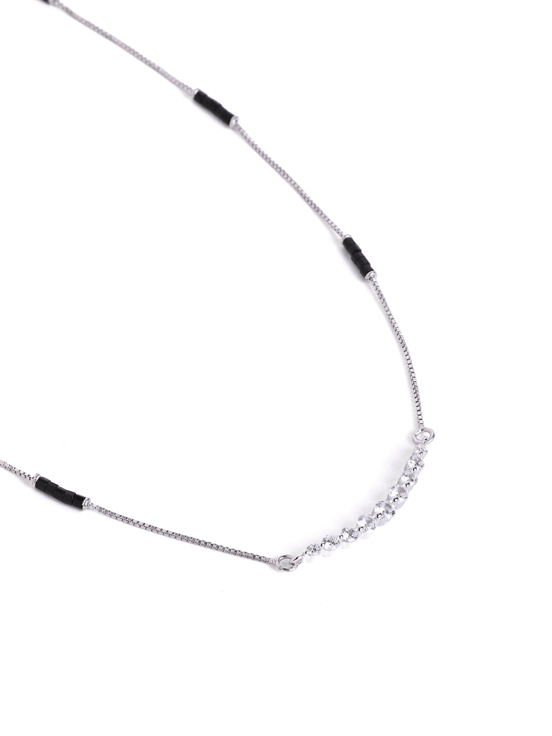 925 sterling silver mangalsutra with black beaded chain