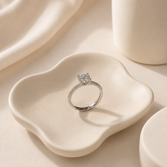 Silver Classic Solitaire Adjustable Ring