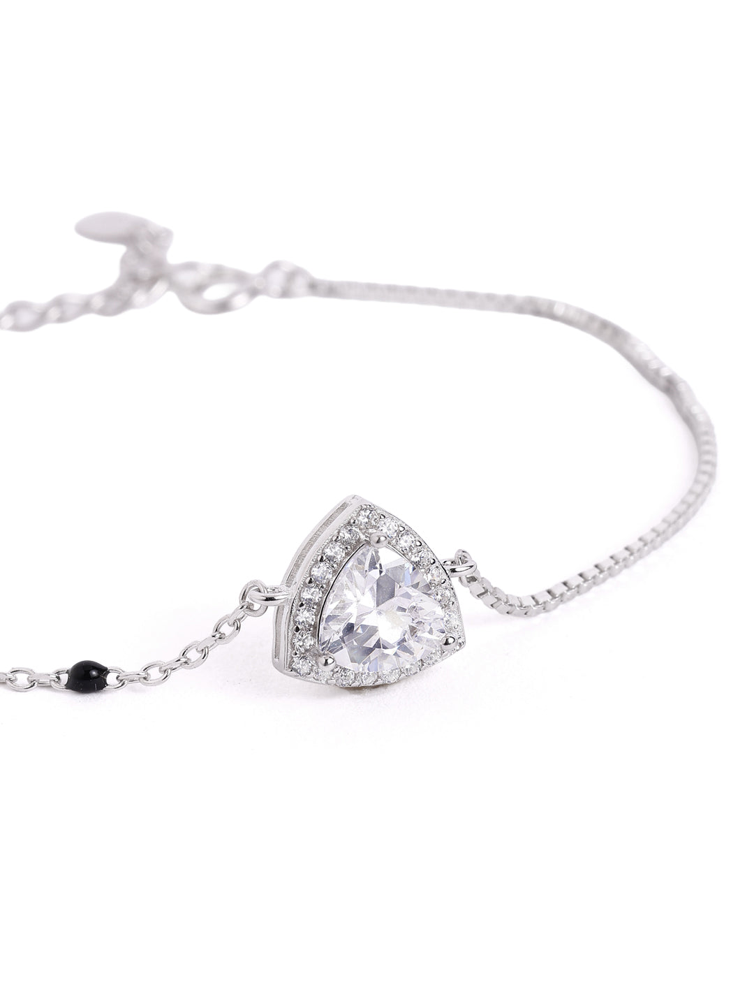 925 sterling silver mangalsutra bracelet with black beaded chain
