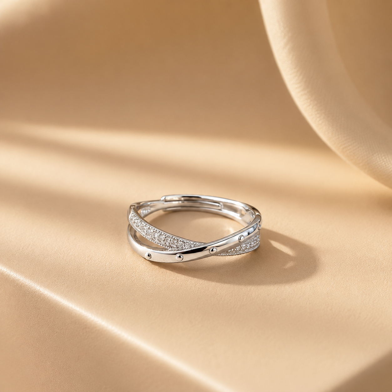 Silver Twisted Sparkle Ring