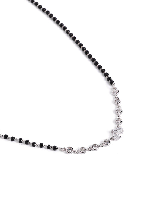 925 sterling silver mangalsutra with black beaded chain
