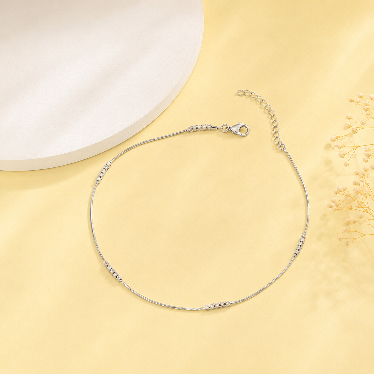 Silver Minimal Snake Chain Anklet
