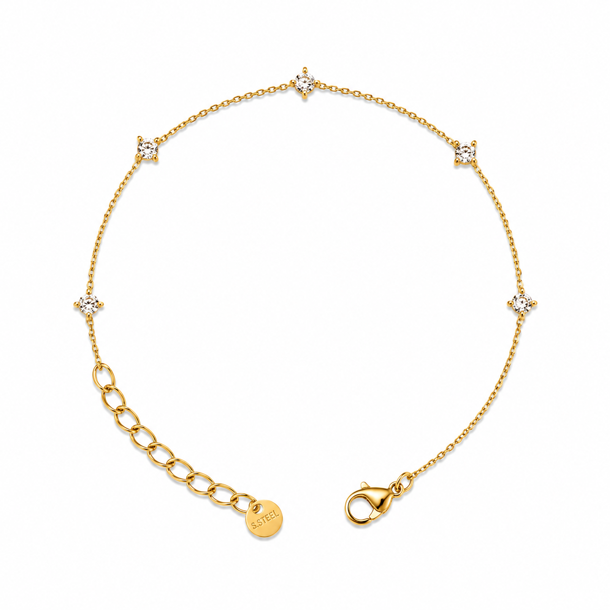 Aurelia Five-Stone Crystal Anklet
