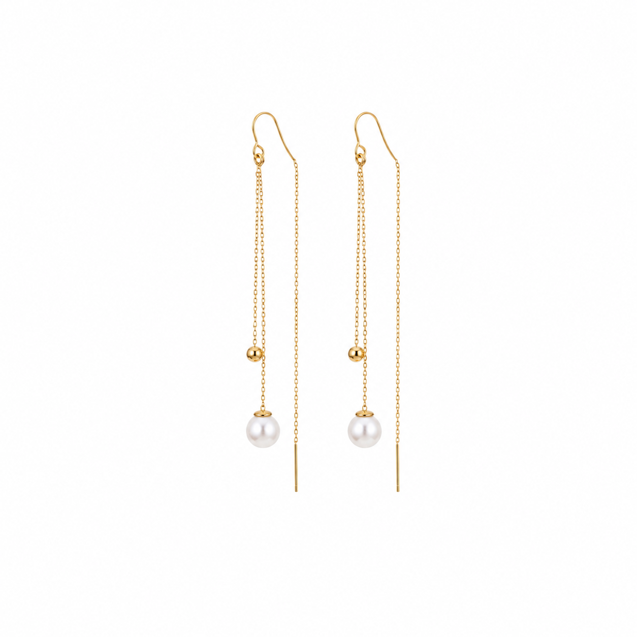 forME by MINOUS Pearl Drop Long Chain Earrings