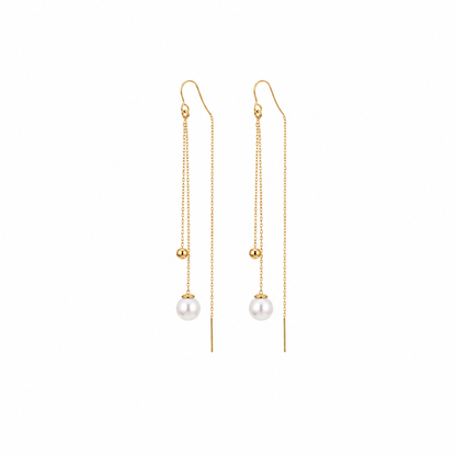 forME by MINOUS Pearl Drop Long Chain Earrings