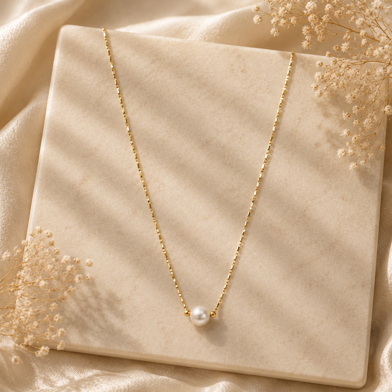 Demi Fine Classic Pearl Solitaire Necklace