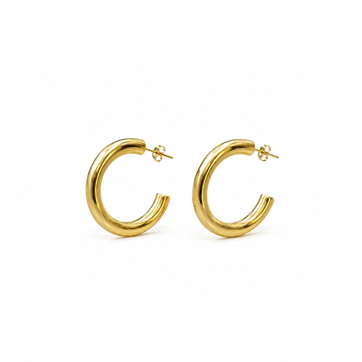 forME by MINOUS Sculpted Double-Line Gold Hoop Earrings