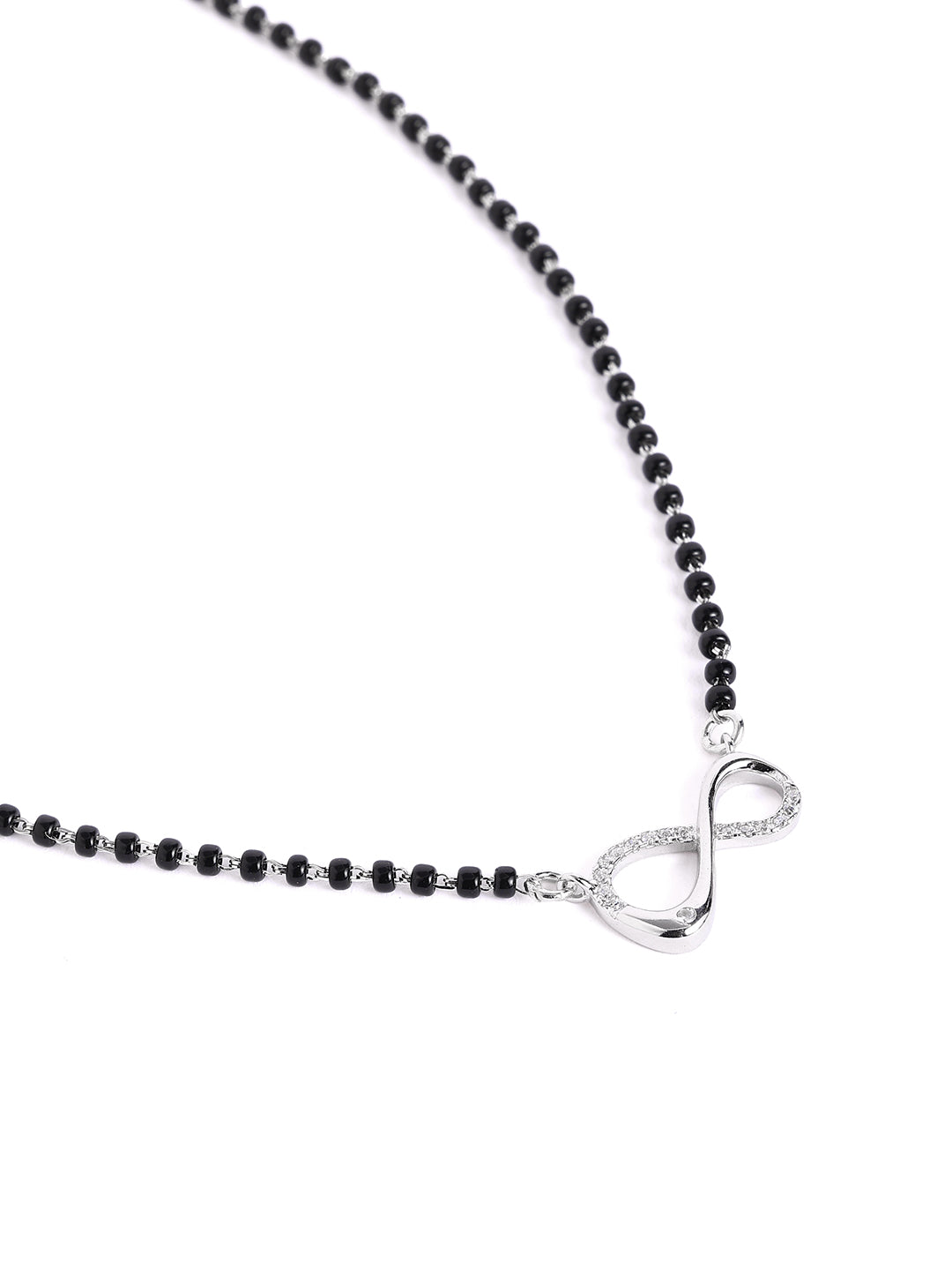 925 sterling silver mangalsutra with black beaded chain