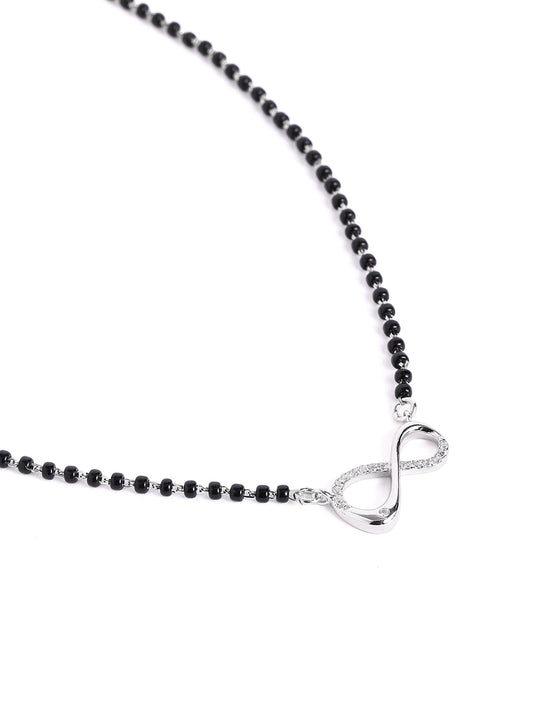 925 sterling silver mangalsutra with black beaded chain