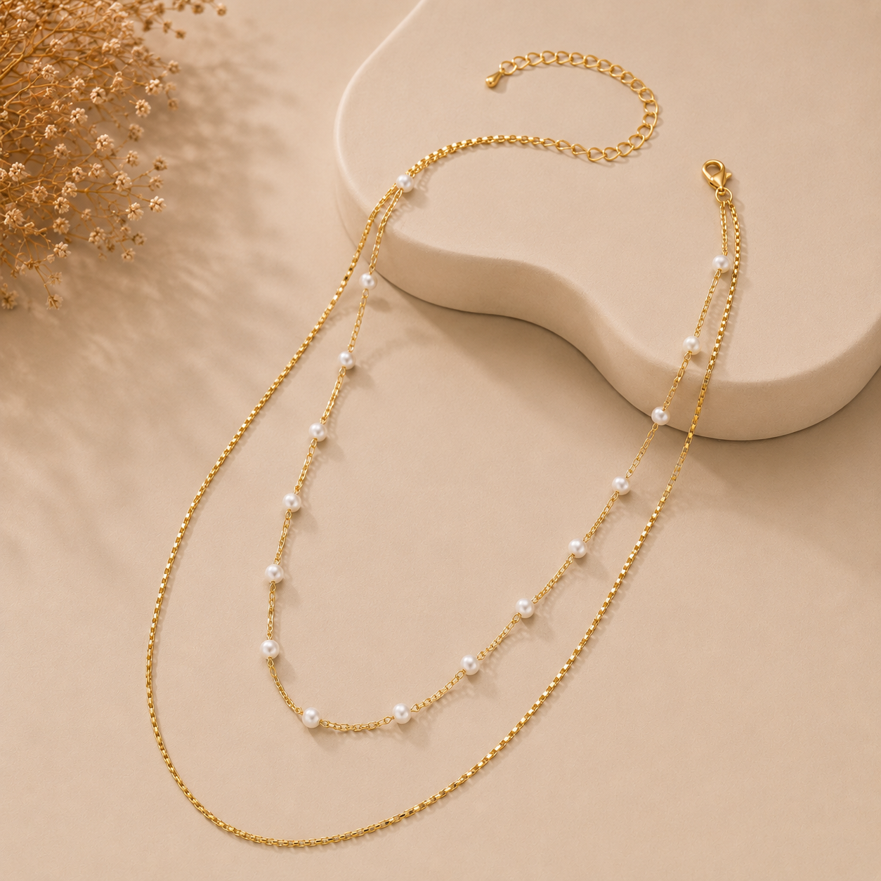 Demi Fine Double Layer Pearl Necklace