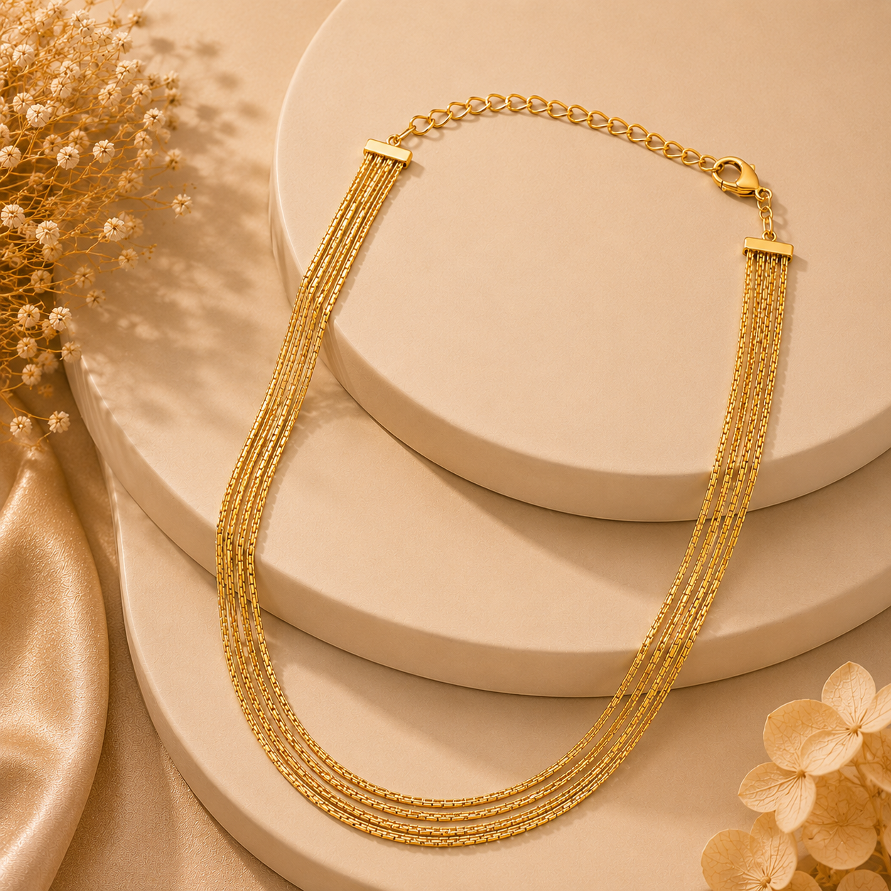 Demi Fine Multi Layer Gold Choker