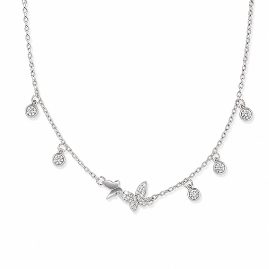 Silver Butterfly Charm Anklet