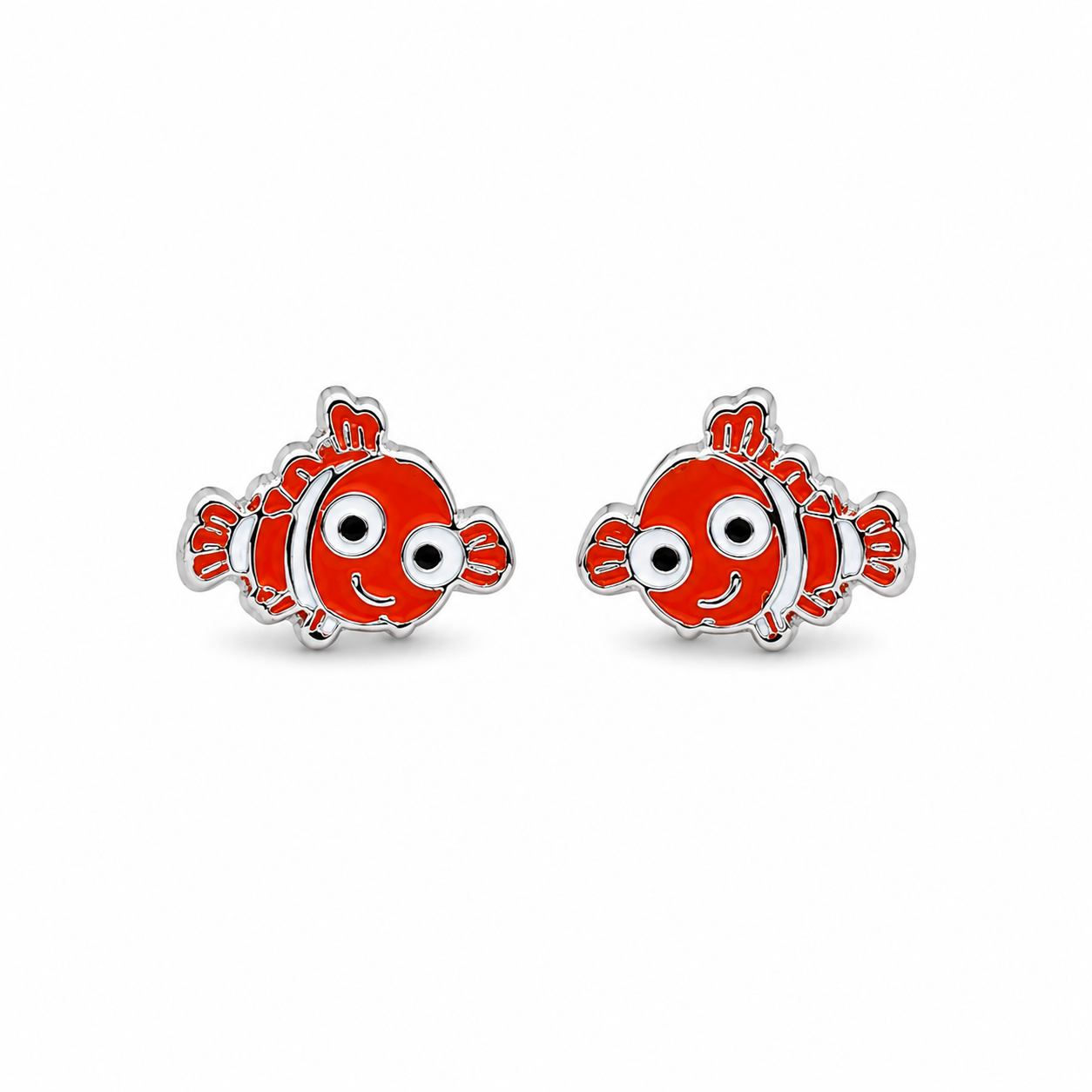 Silver Ocean Friends Clownfish Earrings