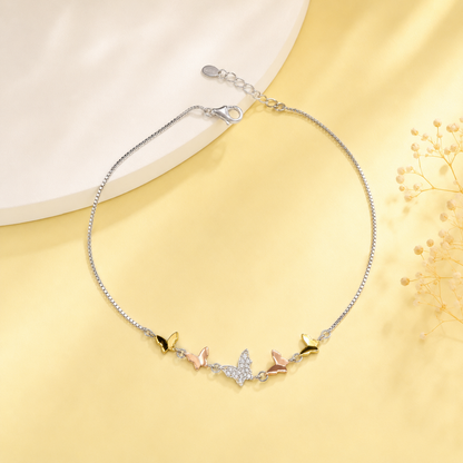 Tri-Tone Butterfly Anklet
