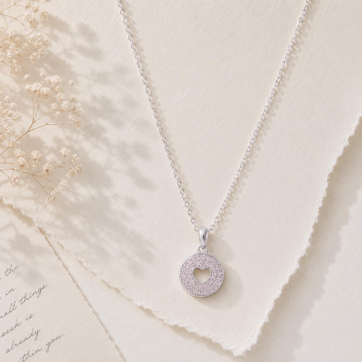 Silver Circle of Love Necklace
