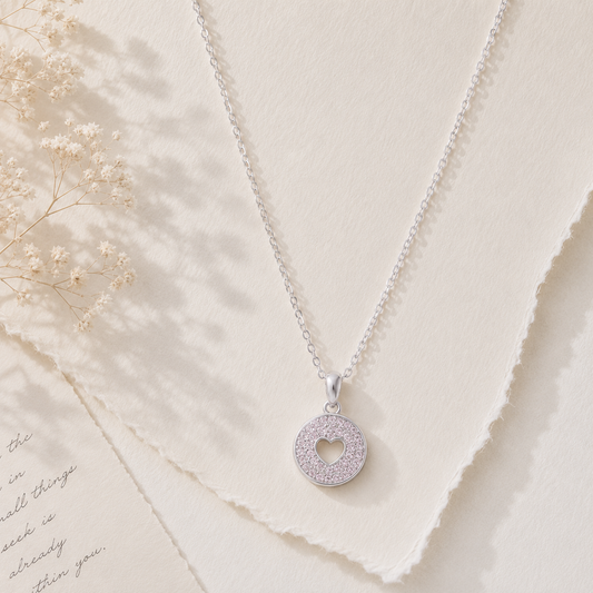 Silver Circle of Love Necklace