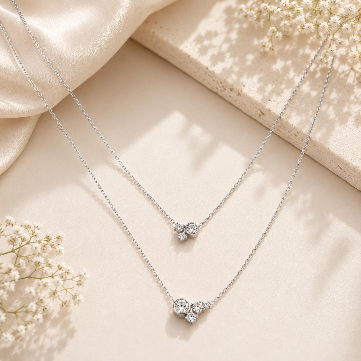 Silver Elegant Layered Necklace