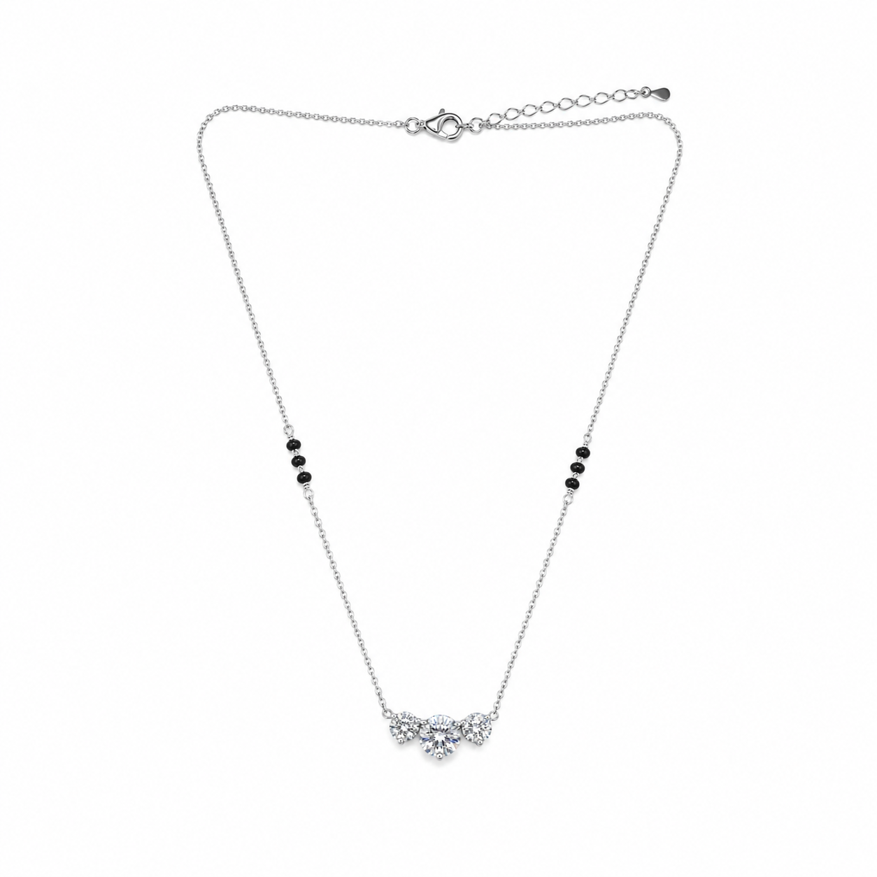Silver Triple Solitaire Mangalsutra