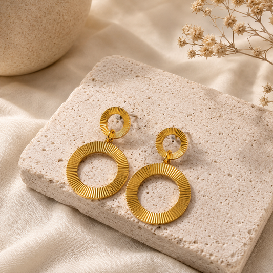 Demi fine Textured Double Hoop Earrings