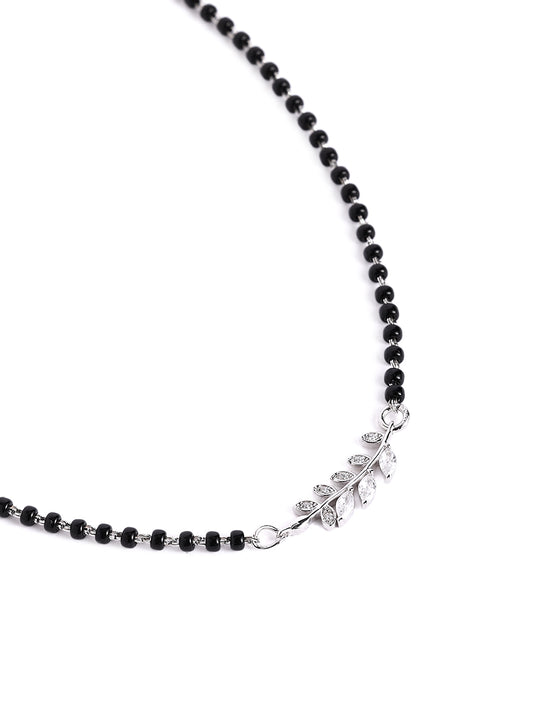 925 sterling silver mangalsutra with black beaded chain