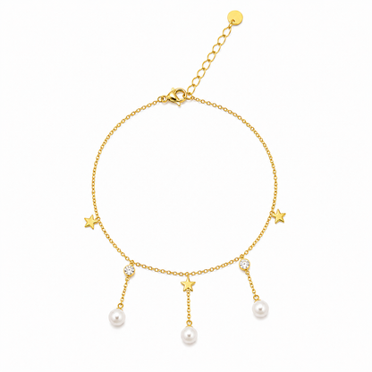 Celestial Pearl Drop Anklet