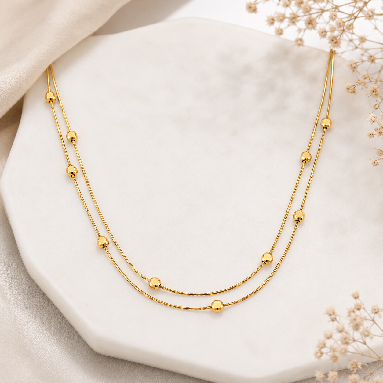 Demi Fine Dual Strand Bead Necklace