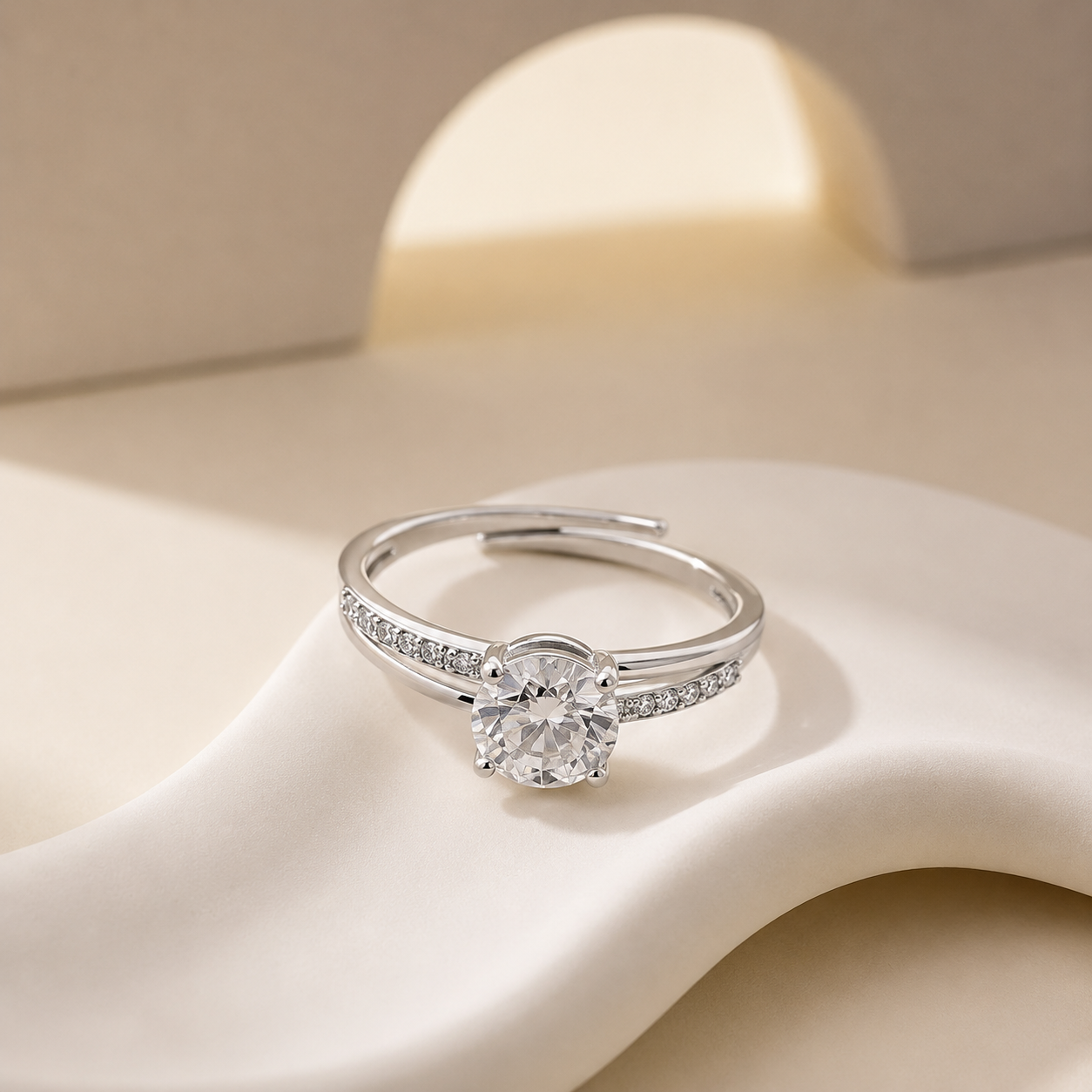 Silver Grace Solitaire Ring