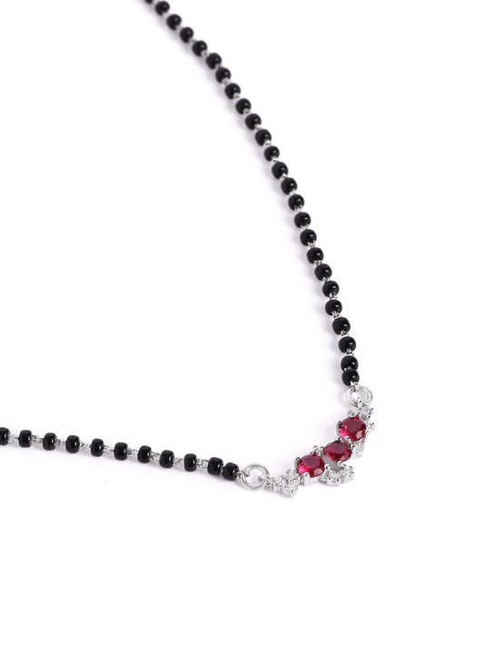 925 sterling silver mangalsutra with black beaded chain
