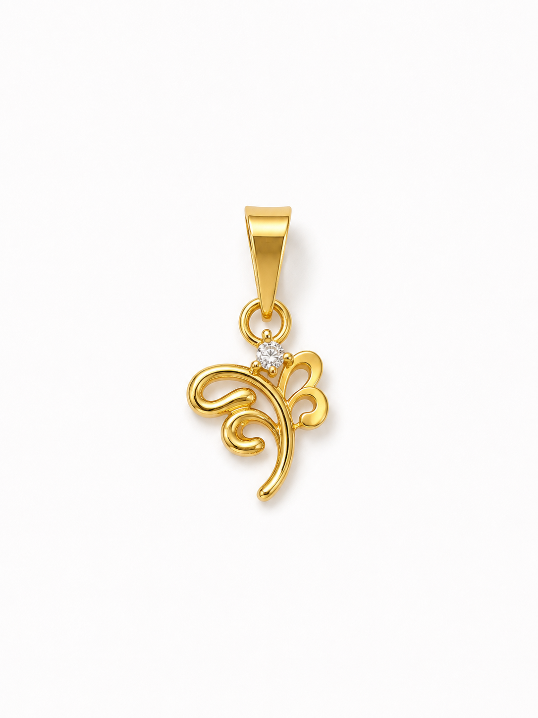 9K Gold Elegant Swirl Pendant