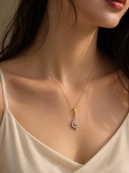 9K Gold Treble Clef Pendant