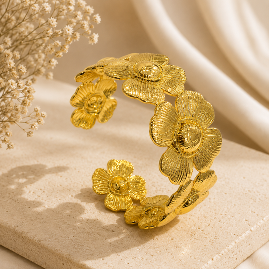 Demi Fine Golden Meadow Cuff Bracelet
