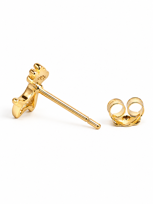 Silver Tiny AD & Enamel Studs Set of 3