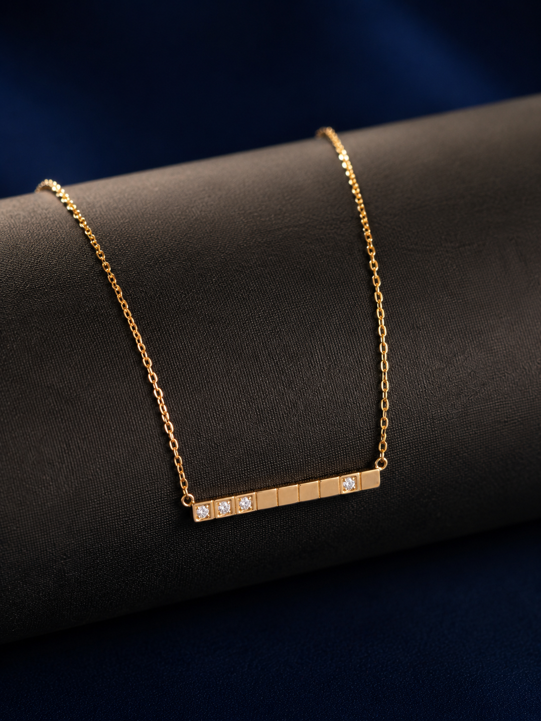 Classic Linear Gold Diamond Necklace