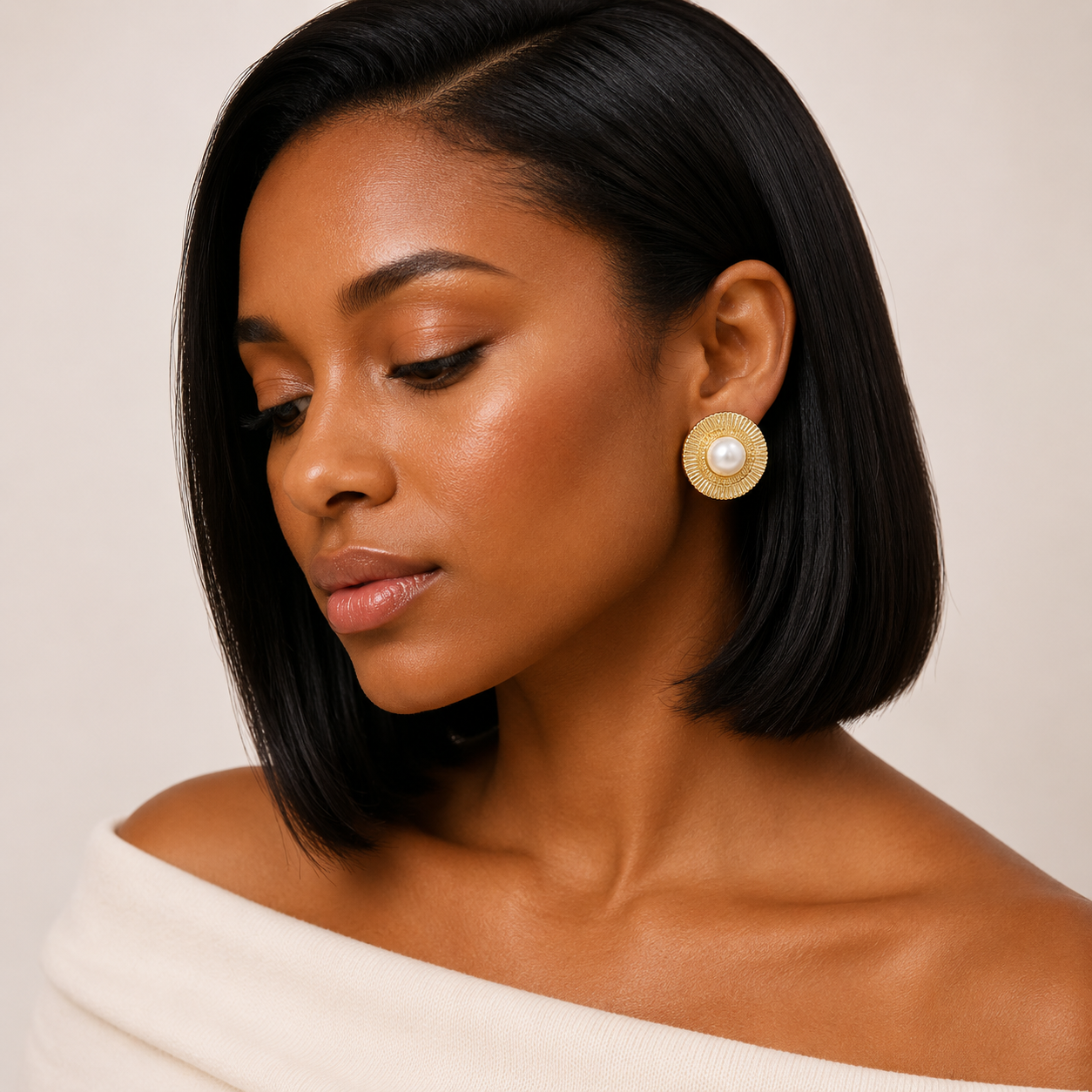 Demi Fine Pearl Halo Stud Earrings