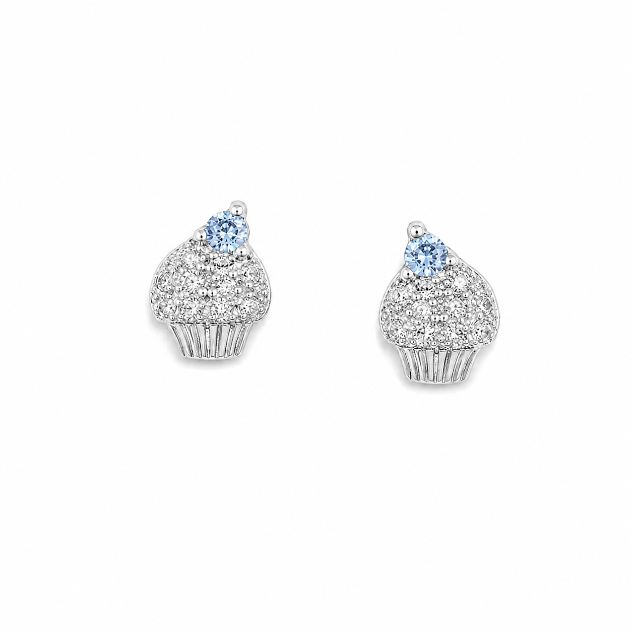 Silver Sweet Scoop Stud Earrings