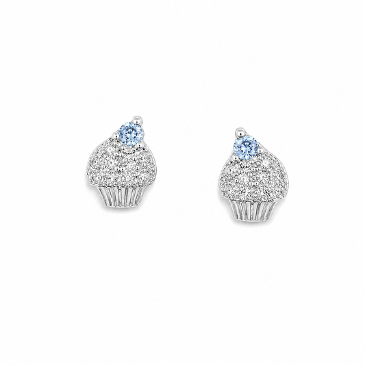 Silver Sweet Scoop Stud Earrings